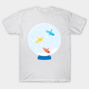 Snow Globe with Colorful Dreidels T-Shirt